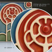 Carreau Mouvement d'artisanat d'art de symétrie des fleurs