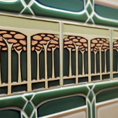 Carreau Mouvement d'artisanat d'art de symétrie des fleurs