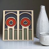 Carreau Mouvement d'artisanat d'art de symétrie des fleurs