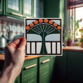 Carreau Mouvement d'artisanat d'art de symétrie des fleurs