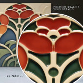 Carreau Mouvement d'artisanat d'art de symétrie des fleurs