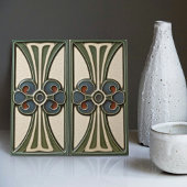 Carreau Mouvement d'artisanat d'art de symétrie des fleurs