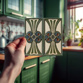 Carreau Mouvement d'artisanat d'art de symétrie des fleurs