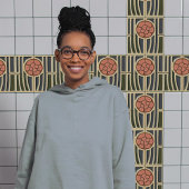 Carreau Mouvement d'artisanat d'art de symétrie des fleurs