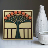 Carreau Mouvement d'artisanat d'art de symétrie des fleurs