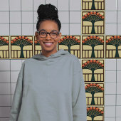 Carreau Mouvement d'artisanat d'art de symétrie des fleurs