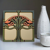 Carreau Mouvement d'artisanat d'art de symétrie des fleurs