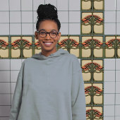 Carreau Mouvement d'artisanat d'art de symétrie des fleurs