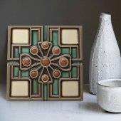 Carreau Mouvement d'artisanat d'art de symétrie des fleurs