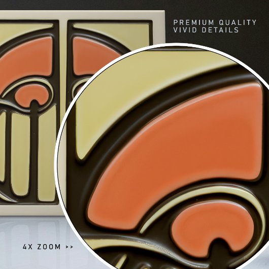 Carreau Mouvement d'artisanat d'art de symétrie florale du