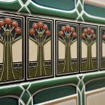 Carreau Mouvement Floraux Abstraits du milieu du siècle<br><div class="desc">Ce magnifique carrelage en céramique moderne du milieu du siècle est un hommage affectueux au mouvement des Arts et de l'Artisanat. Conçu de manière experte dans notre atelier de Barcelone, il présente des formes symétriques abstraites et imite le charme captivant des dalles de faux relief modernes du milieu du siècle....</div>
