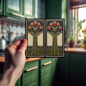 Carreau Mouvement Floraux Abstraits du milieu du siècle