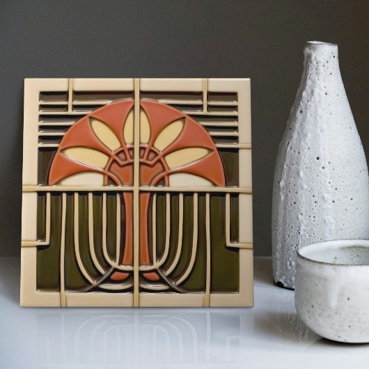 Carreau Mouvement Floraux Abstraits du milieu du siècle