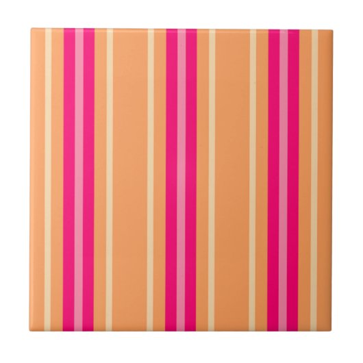 Carreau Moyenne Siècle Moderne, Fuchsia Rose & Orange  (Devant)