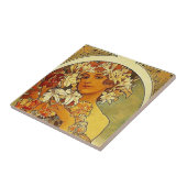 Carreau Mucha Art Nouveau femme avec lis (Côté)