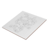 Carreau Mughal Design on a Ceramic Tile (Côté)