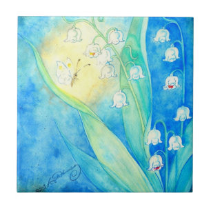 Carreau Muguet avec papillon