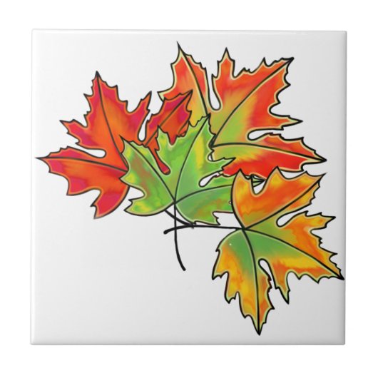 Carreau Multicolore coloré automne Feuilles feuilles d'éra (Devant)