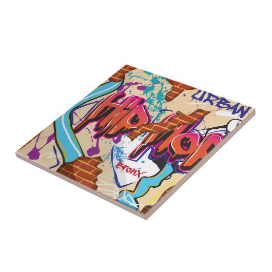 Carreau Mur de graffitis Hip hop urbains. (Côté)