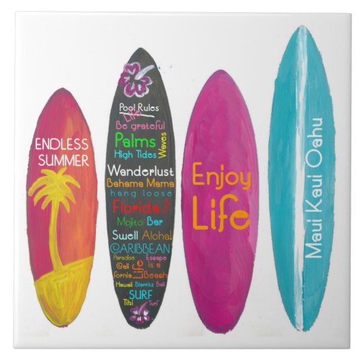 Carreau Mur de surf Aloha (Devant)
