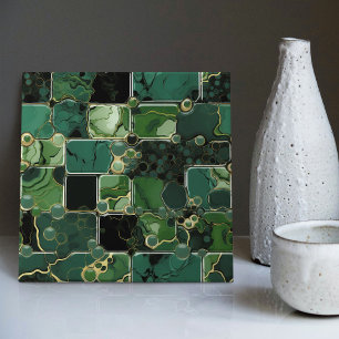 Carreau Mur vert émeraude Décor Mosaïque moderne et chic