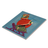 Carreau Murad cigarettes dame équitation tortue géante (Côté)