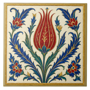 Carreau Murale floral de tulipe Iznik ottoman