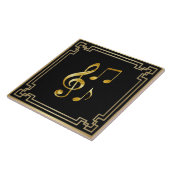 Carreau Music icons, gold on black, (Côté)