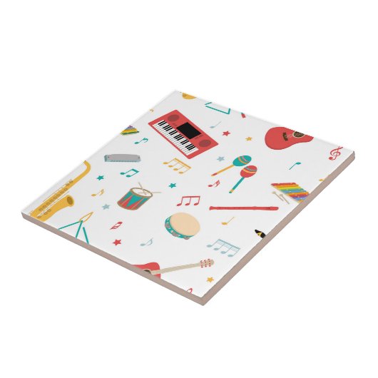 Carreau Musical Instruments Music Theme Pattern (Côté)