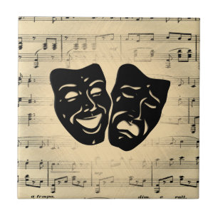 Carreau Musique antique et masques de théâtre