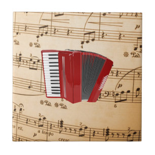 Carreau Musique d'accordéon, design populaire,