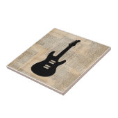 Carreau Musique de guitare électrique avec texte de journa (Côté)