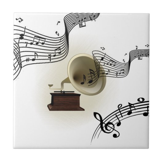 Carreau Musique et conception de gramophone (Devant)