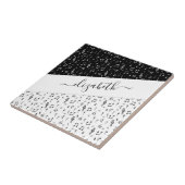 Carreau Musique noire et blanche personnalisée (Côté)