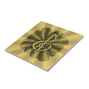 Carreau Musique Treble Clef Gold Customisé