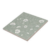 Carreau Muted Sage Green And White Wildflower Pattern (Côté)
