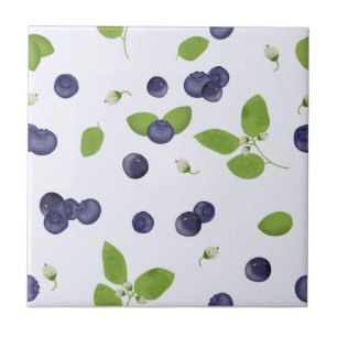 Carreau Myrtilles Aquarelle Fleurs de Myrtille Cuisine
