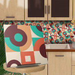 Carreau N6 abstrait géométrique Bauhaus<br><div class="desc">Bauhaus style géométrique carrelage abstrait en bleu turquoise,  vin et palette de couleur sienne brûlée.</div>