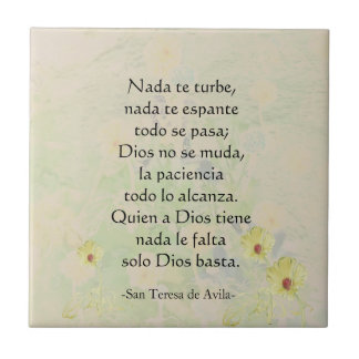 Carreau "Nada te turbe" Sainte-Thérèse d'Avila Prière
