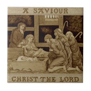Carreau Naissance de Wedgwood, Jésus Sepia Reproduction a