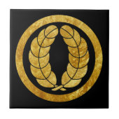 Carreau Nakagawa Mon samouraï japonais clan faux or (Devant)