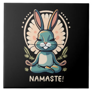 Carreau namaste lapin yoga lapin méditation