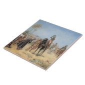 Carreau Napoléon arrivant à une oasis d'Egyptien (l'huile (Côté)