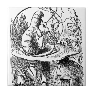 Carreau Narguilé fumant Caterpillar Alice au pays des