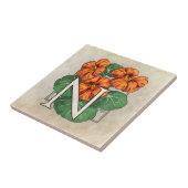 Carreau Nasturtiums Fleur Floral Monogramme (Côté)