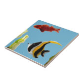 Carreau Natation d'art de poissons en mer (Côté)