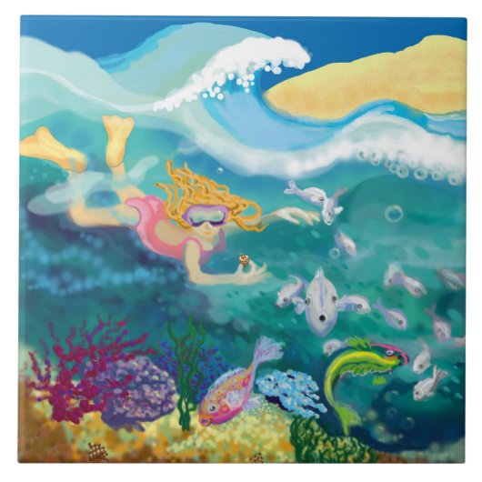 Carreau natation de vacances tropicales (Devant)