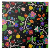 Carreau Native American Ojibwe Woodlands Floral Pattern (Devant)