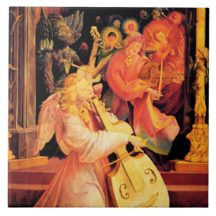 CARREAU NATIVITÉ, ANGES DE LA MUSIQUE, MAGIE DE NOËL