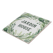 Carreau Nature Aquarelle Personnalisée Nom de la maison Pl (Côté)